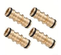 Lot de 4 raccords doubles en cuivre pour jardin pour réseaux de tuyaux d'irrigation où une géométrie de connexion cohérente et un alignement du chemin d'écoulement sont nécessaires