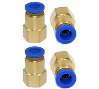 Lot de 4 raccords pneumatiques avec filetage intérieur 1/4" sur 12 mm - Raccord Push in de qualité industrielle (1/4" - 12 mm)