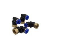 Lot de 4 raccords pneumatiques coudés 90° avec filetage intérieur 3/8" - 10 mm IQS - Raccord Push In de qualité industrielle (3/8" - 10 mm - Angle 90°)