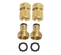 Lot de 4 raccords rapides en laiton pour tuyau d'arrosage - Sans fuite - Pour tuyaux standard - Compatible avec pulvérisateurs, arroseurs et buses - 17 x 12 x 3 cm