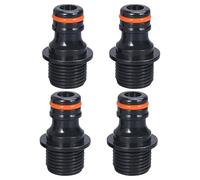 Lot de 4 raccords rapides pour tuyau d'arrosage, en plastique, 19-23 mm de diamètre, répartiteur 4 voies avec connecteurs, compatible avec tuyaux de 1,27 cm (20 x 40 mm)
