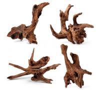 Lot de 4 racines d'aquarium - Décoration en bois flotté - 5-10 cm