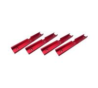 Lot de 4 rails en T à double coupe avec jauge à onglet universel pour le travail du bois - Rouge