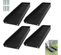 Lot de 4 rallonges de bloc anti-éclaboussures de gouttière en polypropylène résistant aux UV avec échelle vers le bas, 8 clous de fixation en polypropylène et drainage incliné pour protection de la