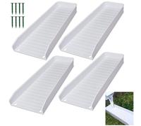 Lot de 4 rallonges de bloc anti-éclaboussures de gouttière en polypropylène résistant aux UV avec échelle vers le bas, 8 clous de fixation en polypropylène et drainage incliné pour protection de la
