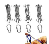 Lot de 4 rallonges de laisse élastiques en métal, attache de câble d'attache, ressort absorbant les chocs pour laisse de chien de taille moyenne et grande taille pour dressage de vélo et course à pied