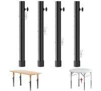 Lot de 4 rallonges réglables pour pieds de table et chaises - Pour tables basses et de salle à manger - Convient aux pieds rondes/carrés de moins de 3,6 cm de diamètre (44 cm)