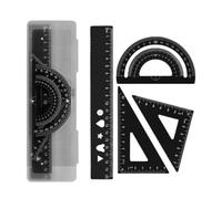 Lot de 4 rapporteurs de dessin en métal, règle de géométrie en métal, outil de mesure mathématique, fournitures scolaires, rapporteur de géométrie pour étudiants et enseignants