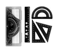 Lot de 4 rapporteurs de dessin en métal, règle de géométrie en métal, outil de mesure mathématique, fournitures scolaires, rapporteur de géométrie pour étudiants et enseignants