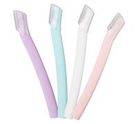 Lot de 4 rasoirs à sourcils, petits rasoirs à sourcils, outil exfoliant, outil de dermaplaning, outil de coupe et de rasage, rasoir pour sourcils et sourcils pour femme et homme avec housse de