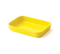 Lot de 4 raviers jaunes, en mélamine, L.9*l.13*h.2 cm Plastorex