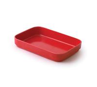 Lot de 4 raviers rouges, en mélamine, L.9*l.13*h.2 cm Plastorex