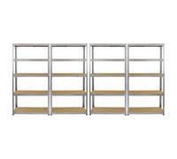 Lot de 4 Rayonnages Galwix en Métal 5 Niveaux 160 cm Garage Entreposage