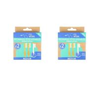 Lot de 4 recharges brosse à dents vissable en bambou Feel Natural - Medium