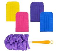 Lot de 4 recharges d'attrape-poussière pour Swiffer avec 1 poignée, pour attrape-poussière Swiffer XXL, housse de rechange compatible avec Swiffer, plumeau lavable pour Swiffer Duster, pour la