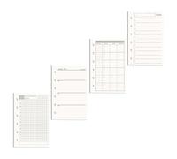 Lot de 4 recharges de papier A7 pour planificateur de feuilles mobiles non datées pour planification quotidienne, hebdomadaire, mensuelle et liste de choses à faire - Recharges perforées à 6 trous