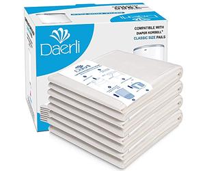 Lot de 4 recharges de seau à couches compatibles avec les seaux à couches Dekor Classic avec élimination puissante des odeurs, peut contenir jusqu'à 1980 couches