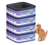 Lot de 4 recharges pour Litter Genie Standard,Plus,XL,Style, Sacs de Recharge pour litière pour Chat,Sacs Poubelle, contrôle des odeurs,4,5 m * 4 Paquets