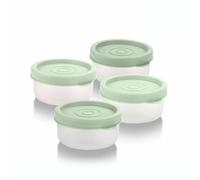 Lot de 4 récipients à condiments avec couvercles - 36,9 g - Pour vinaigrette - Petits récipients de stockage avec couvercles - Gobelets à sauce anti-fuite réutilisables en plastique sans BPA pour