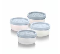 Lot de 4 récipients à condiments avec couvercles - 36,9 g - Pour vinaigrette - Petits récipients de stockage avec couvercles - Gobelets à sauce anti-fuite réutilisables en plastique sans BPA pour