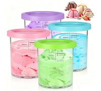 Lot de 4 Récipients à Crème Glacée de Rechange pour Ninja CREAMi Deluxe NC501EU NC502EU Series, 680ML Accessoires pour Ninja Ice Creami, Sans BPA et Lave-Vaisselle