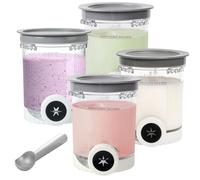 Lot de 4 Récipients à Crème Glacée de Rechange pour Ninja Swirl Creami Deluxe NC700/NC701 Series, pour Accessoires Ninja Creami Machine à Glace avec une cuillère, Sans BPA Et Lave-Vaisselle