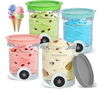 Lot de 4 récipients à pinte de rechange 480 ml pour Ninja Creami Swirl série NC700 NC701EU - Compatible avec les accessoires de sorbetière Ninja Swirl - Sans BPA et passe au lave-vaisselle