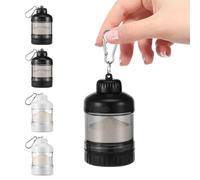 Lot de 4 récipients à poudre de protéines, entonnoir, récipient à poudre de protéines, mousqueton, porte-clés, capacité, transparent, anti-fuite, boîte de rangement pour entraînement, fitness