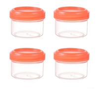 Lot de 4 récipients alimentaires empilables en plastique avec couvercles hermétiques pour contrôle des portions, préparation des repas, condiments, petite taille, 4,5 x 4 x 3,5 cm, pour collations