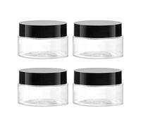 Lot de 4 récipients cosmétiques de voyage Jagowa 30 g Récipients ronds en plastique transparent à large goulot avec couvercles pour le rangement de voyage, maquillage, crèmes pour le visage