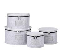 Lot de 4 récipients de rangement en porcelaine avec couvercle de 21,1 cm, 21,6 cm, 25,4 cm, 30,5 cm, support pour assiettes, bols, tasses, verres à pied