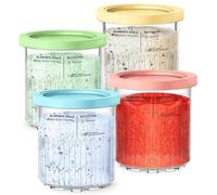 Lot de 4 récipients de rechange pour Ninja Creami Deluxe NC501EU NC500EU, avec couvercles Creami Deluxe pour sorbetière Ninja Creamy Deluxe NC501 NC500, sans BPA, passe au lave-vaisselle (24 oz)