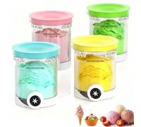 Lot de 4 récipients pour sorbetière Ninja Creami NC701EU NC700, 480 ml, gobelet Creami sans BPA et passe au lave-vaisselle, récipient de rechange pour crème glacée compatible avec Ninja Swirl by