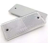 Lot de 4 réflecteurs arrière rectangulaires pour remorques, caravanes, portails, homologations E - Blanc/transparent
