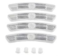 Lot de 4 réflecteurs de rayons de vélo, bandes de sécurité pour roues de vélo PC, pour VTT et vélos de route, accessoires de cyclisme de nuit haute visibilité, blanc/jaune, 125 x 20 mm (blanc)