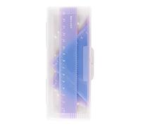 Lot de 4 règles de géométrie mathématiques transparentes pour élèves triangulaires droites rapporteur Couleur gelée pour école primaire École Bureau Outil d'examen Couleur gelée