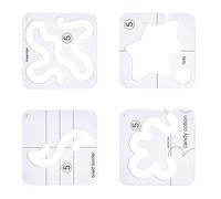 Lot de 4 règles de matelassage Freemotion en acrylique transparent pour machine à coudre - Modèles de couture double face