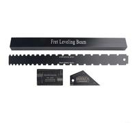 Lot de 4 règles de nivellement pour manche de guitare à bords droits et frettes avec jauge de cordes et bascule de frette pour réparation de guitare