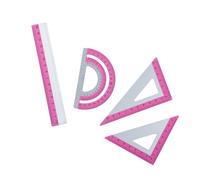 Lot de 4 règles en aluminium avec marquage précis et géométrie forte, bords arrondis sûrs pour étudiants et artistes