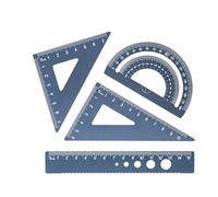 Lot de 4 règles en aluminium de qualité technique pour architectes et ingénieurs, école, bureau