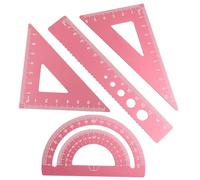 Lot de 4 règles triangulaires en alliage d'aluminium - Outils de dessin en métal pour étudiants et dessinateurs (bleu)
