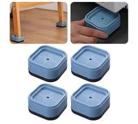 Lot de 4 rehausseurs carrés réglables de 2,5 cm, empilables pour meubles, lits superposés - Hauteur : 2,5 cm, 5,1 cm ou 7,6 cm - Pour table, bureau, canapé, chaise, lit, dortoir (bleu)