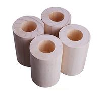 Lot de 4 rehausseurs de meubles réglables en bois motif pieds d'éléphant pour lits, tables, canapés et plus (3 x 10 cm) pour rehausser la décoration de la maison et maximiser l'espace