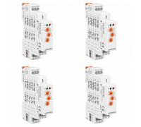 Lot de 4 relais temporisés multifonctions modulaires, AC/DC 12 V 24 V 220 V, 2 échanges SPDT 16 A, 10 fonctions, minuterie 0,1 s-10 jours, 1 module DIN, GRT8-M2-W240