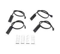 Lot de 4 répartiteurs de ventilateur PWM vers 5 voies avec fil 24 AWG pour système de refroidissement de boîtier PC, gestion efficace du flux d'air, câbles noirs