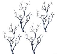 Lot de 4 répliques de branches d'arbre en plastique pour décoration d'intérieur, travaux manuels, développement de design floral et merchandising visuel (bleu)