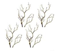 Lot de 4 répliques de branches d'arbre en plastique pour décoration d'intérieur, travaux manuels, développement de design floral et merchandising visuel (café)