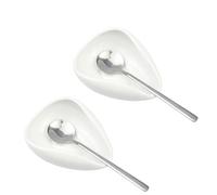 Lot de 4 repose-cuillères à café en céramique et porte-cuillère à café - Accessoires mignons pour les amateurs de café