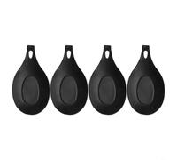 Lot de 4 repose-cuillères en TPE pour un nettoyage facile et un design antidérapant (noir)