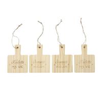 Cook Concept – Repose-poêlons Raclette – Lot de 4 – Bois naturel marron – 7 x 10 x 13,7 cm